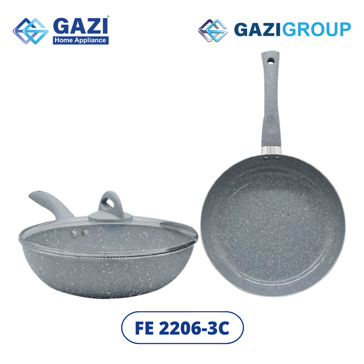 Gazi Non-Stick Cookware Set - FE 2206 - 3C